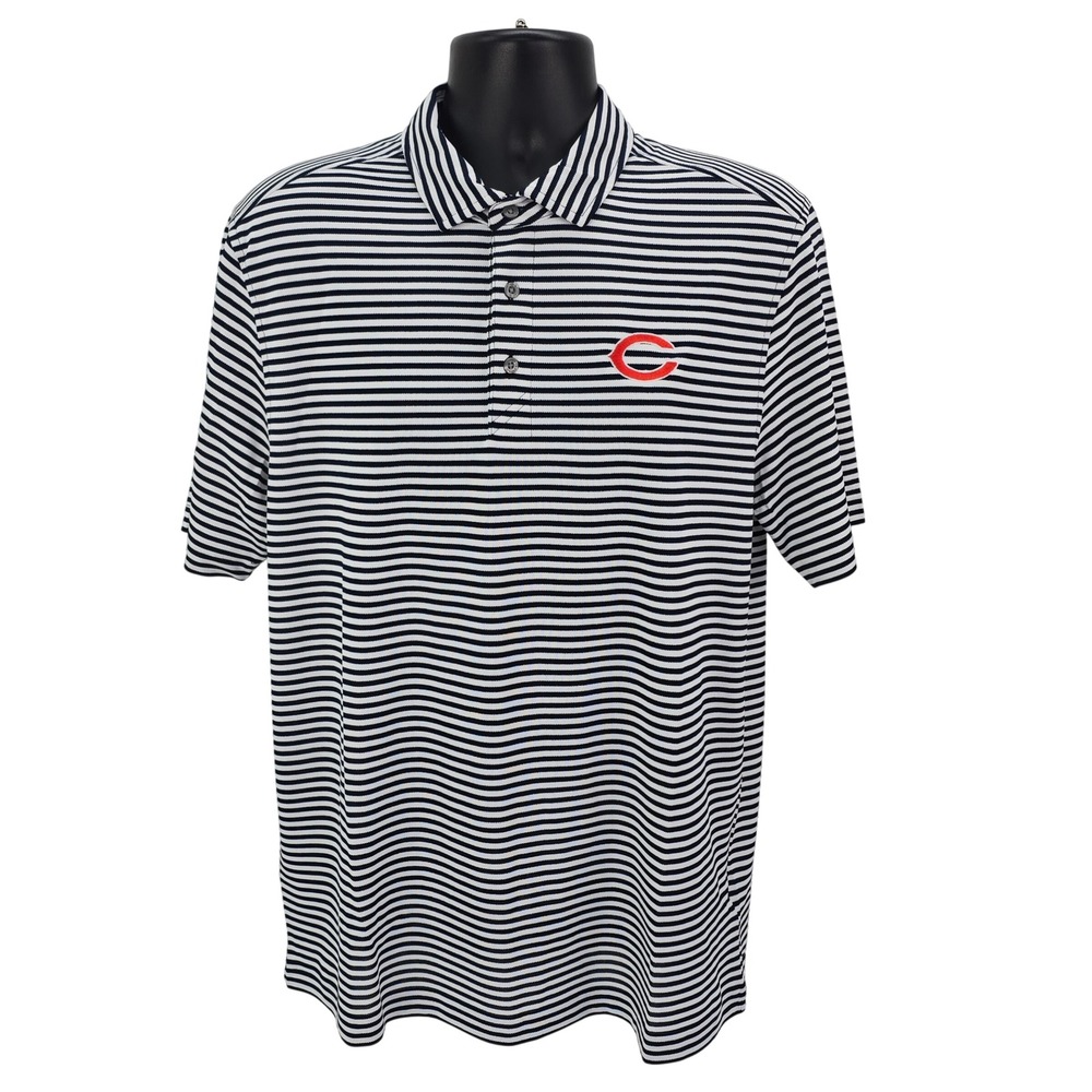 Cutter & Buck‎ Chicago Bears Polo Shirt Men's Large Striped Performance NFL New